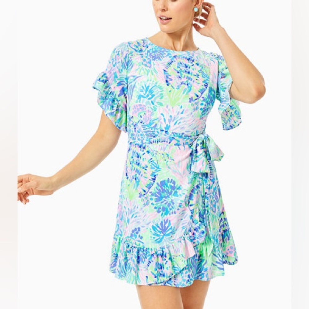 Darlah Stretch Dress (romper) in Multi Shell of A Party